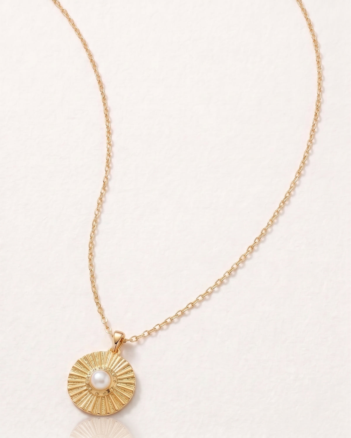 Gold Pearl Medallion — 14K Gold-Filled Necklace