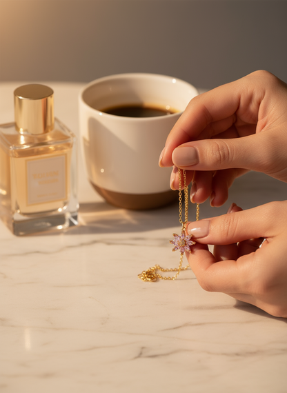 Pink Daisy Dreams Gold-Filled Necklace