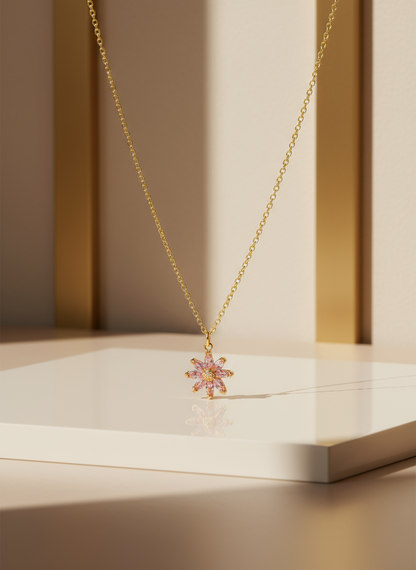 Pink Daisy Dreams Gold-Filled Necklace