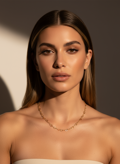 Heart Gold-filled Cable Link Chain Base Necklace