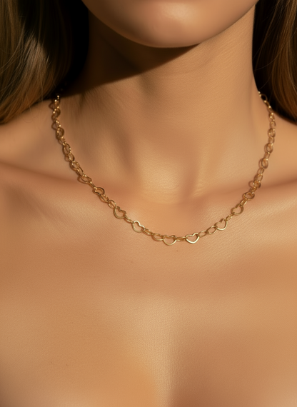 Heart Gold-filled Cable Link Chain Base Necklace