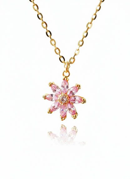 Pink Daisy Dreams Gold-Filled Necklace