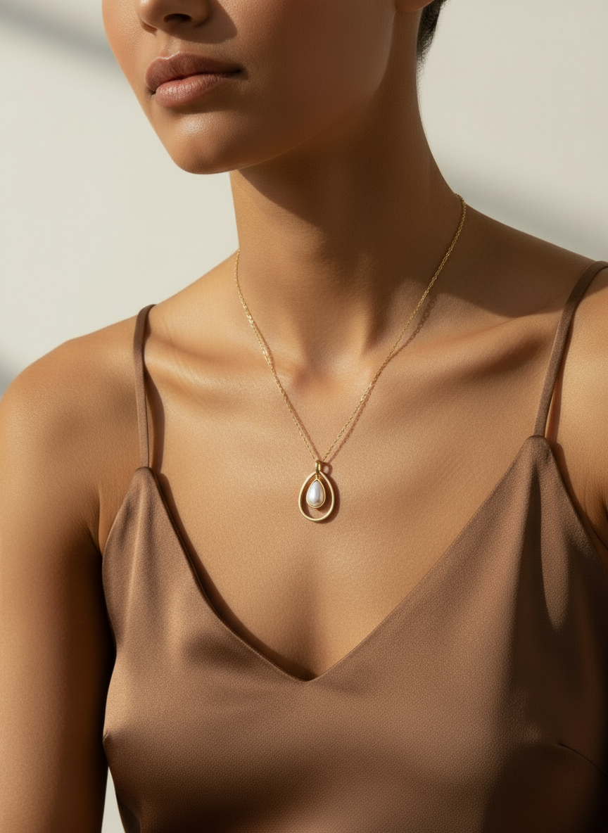 14k Gold-Filled Pearl Drop Necklace