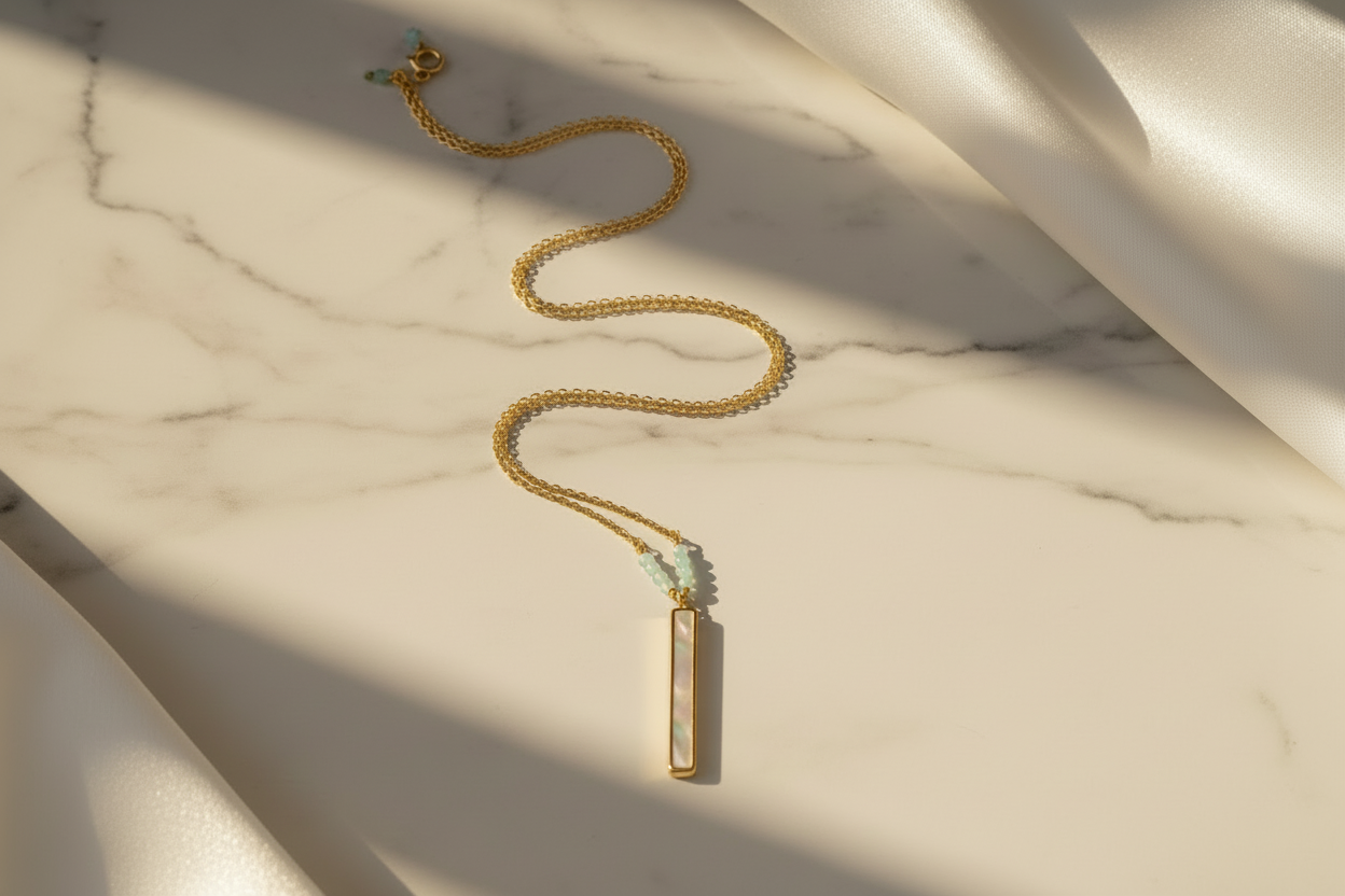 Renewal - Pearl Bar 16K Gold-Filled Necklace