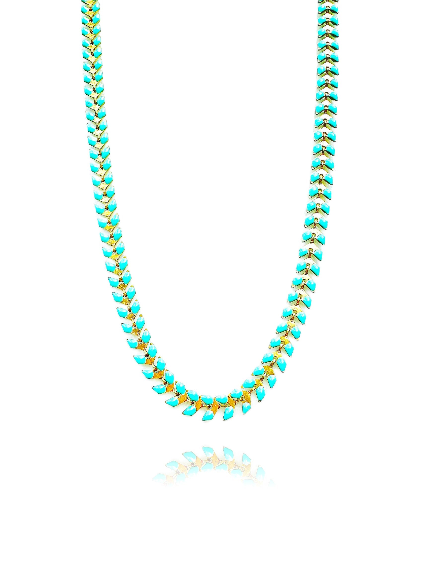 Turquoise Herringbone Necklace